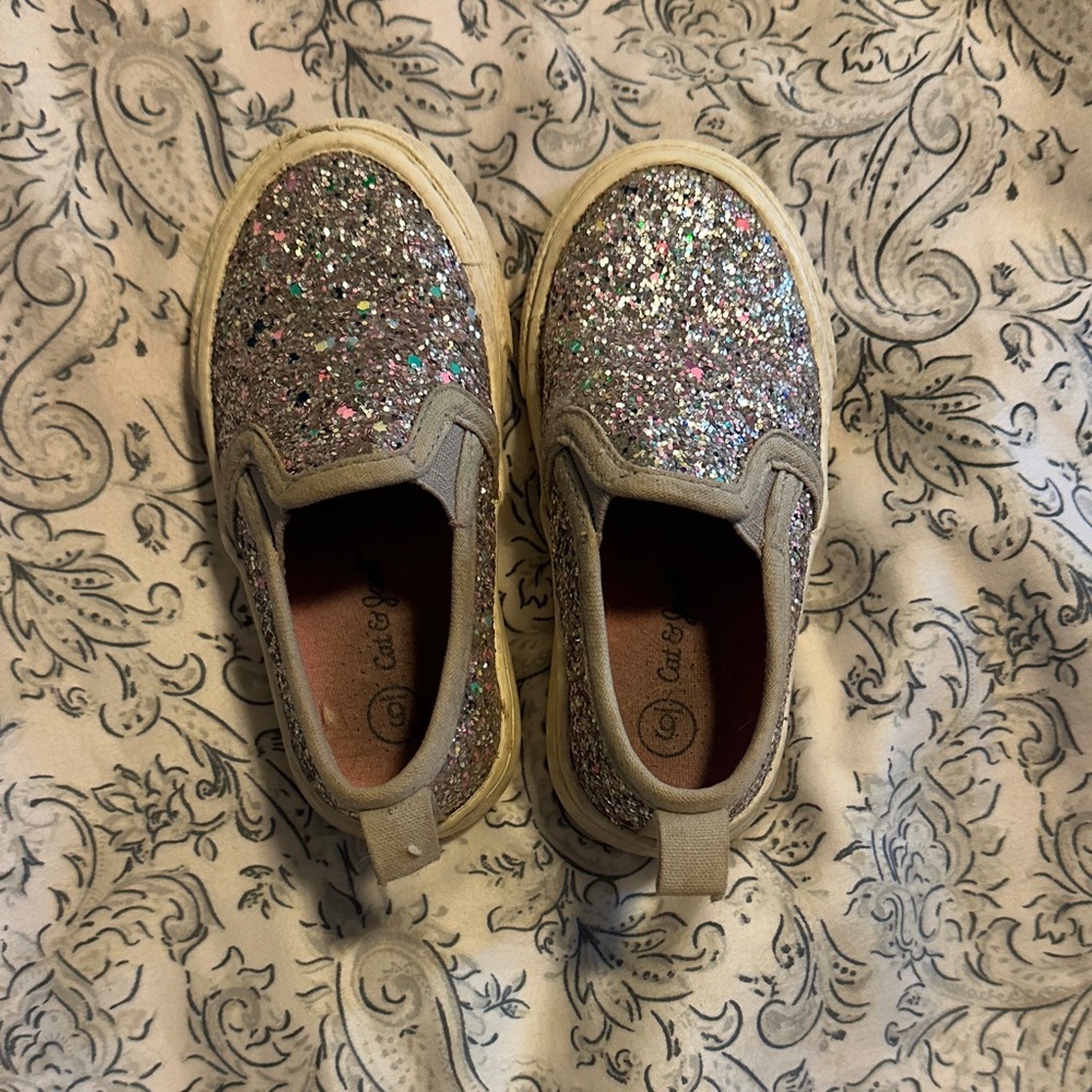 Cat & Jack Glitter Slip-On Sneakers Size 6 (toddler girl)